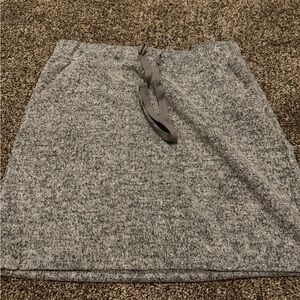 LOFT Heather Gray A-Line Skirt with Ribbon Accent